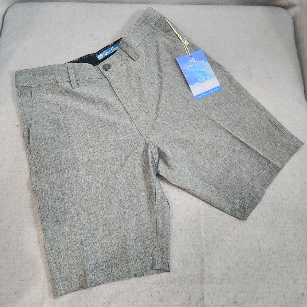 Quiet Storm Hybrid Shorts Grey Heathered Land & Sea Mens 31 NEW